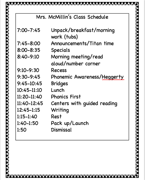 schedule 